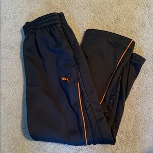 Puma Black Pants with Vibrant Orange Details